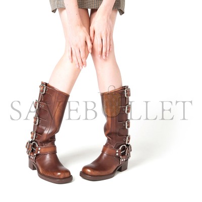 MIU MIU LEATHER BOOTS 5W792D